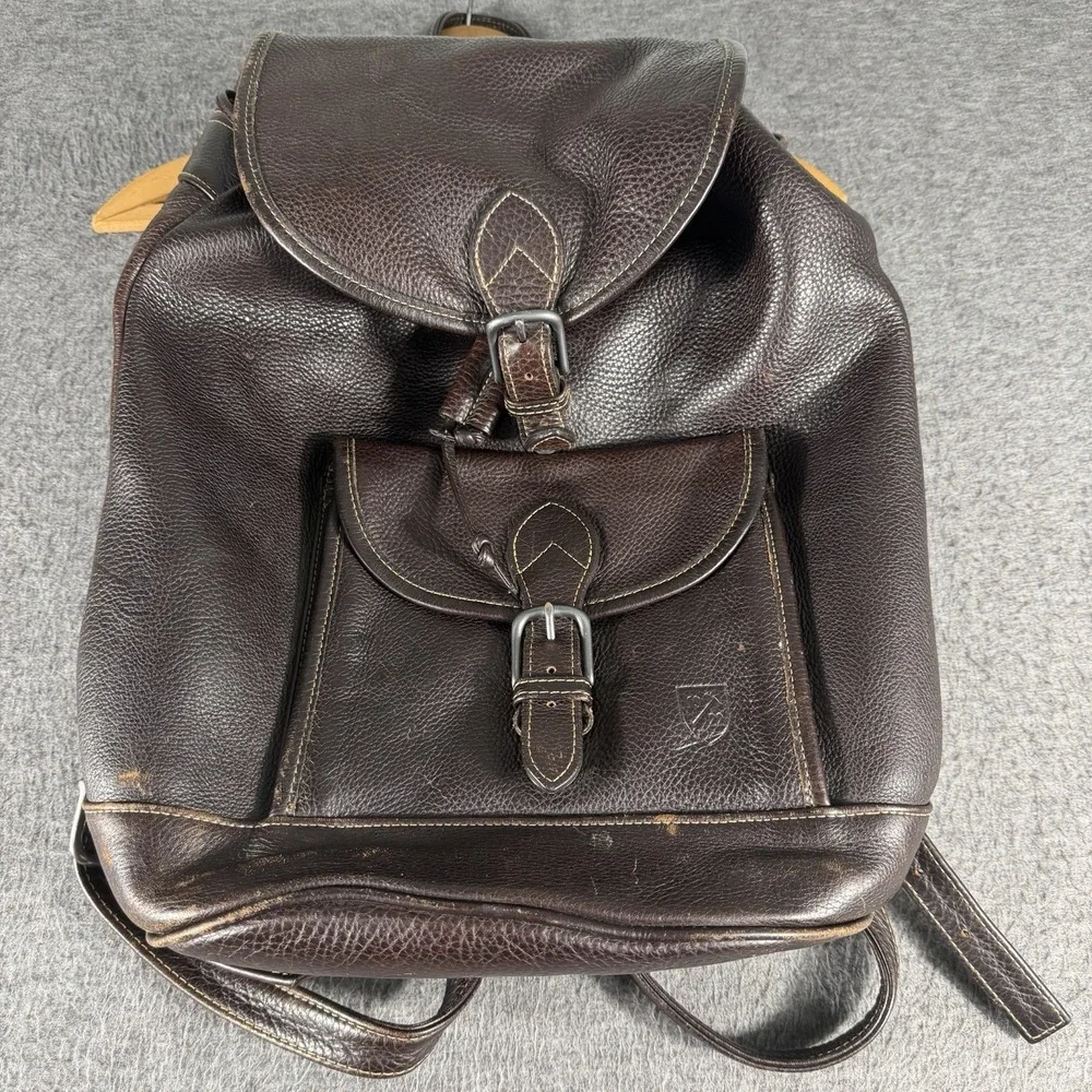Allen Edmonds Brown Leather Backpack  Bag Mens Travel Work Made In USA